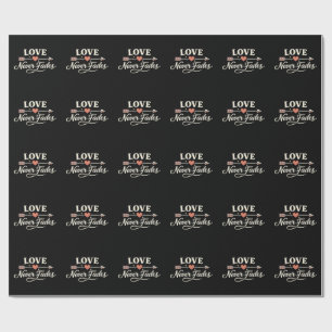 Love Never Fades Right Pointing Matching Couple Wrapping Paper