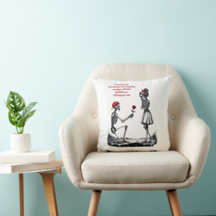 Love Never Fades Skeleton Couple Cushion