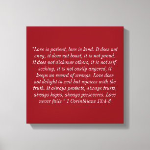"Love Never Fails" 12 x 12 Wrapped Canvas