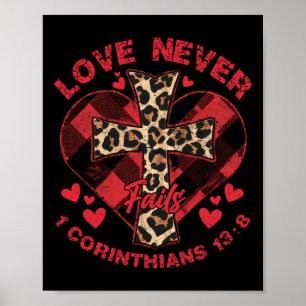 Love Never Fails 1 Corinthians 138 Bible Verse Chr Poster