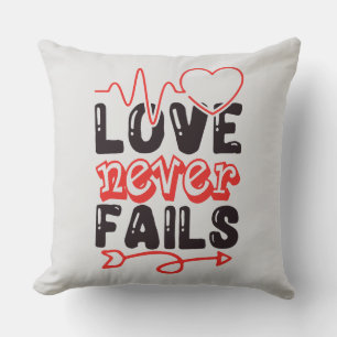 Love never fails 20"X20" throw pillow