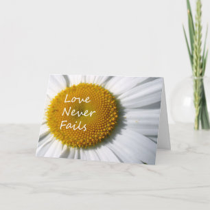 Love Never Fails Daisy 1 Corinthians 13 Holiday Card