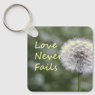 Love Never Fails Dandelion1 Corinthians 13 Key Ring