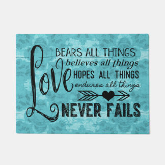 Love Never Fails Door Mat