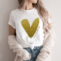 Love Never Fails Faux Glittery Gold Heart