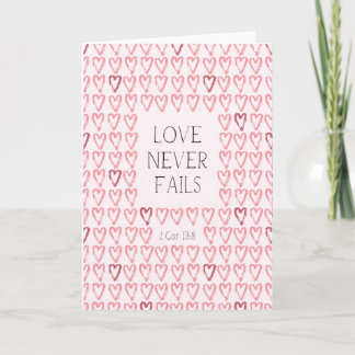 "Love Never Fails" Heart Card