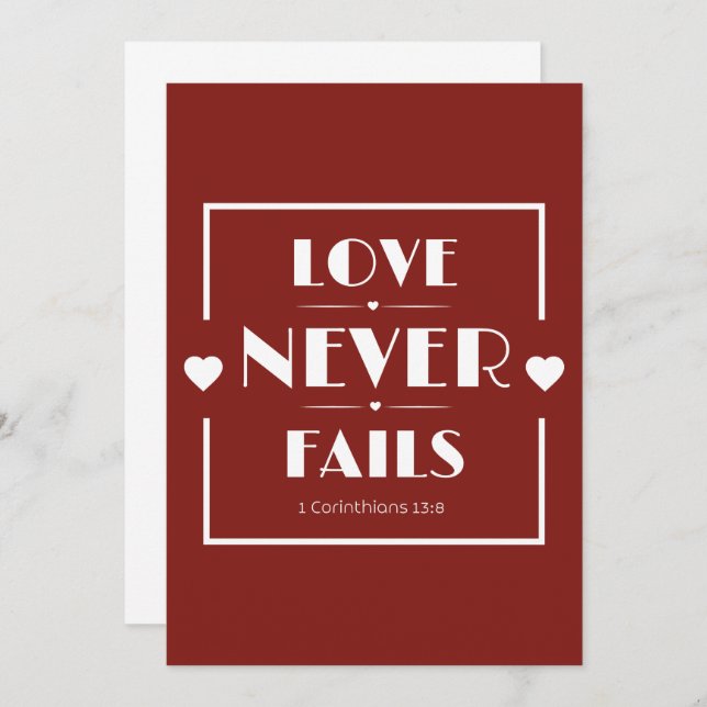 Love Never Fails    Invitation (Front/Back)