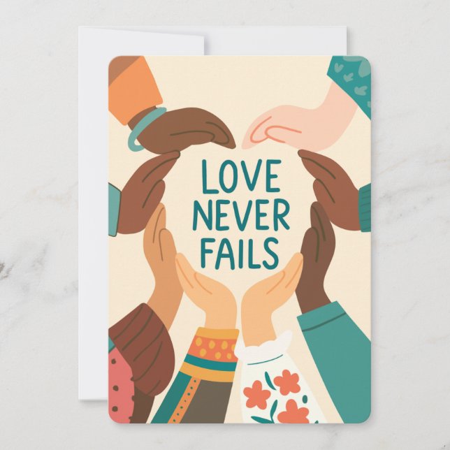 Love Never Fails Invitation (Front)