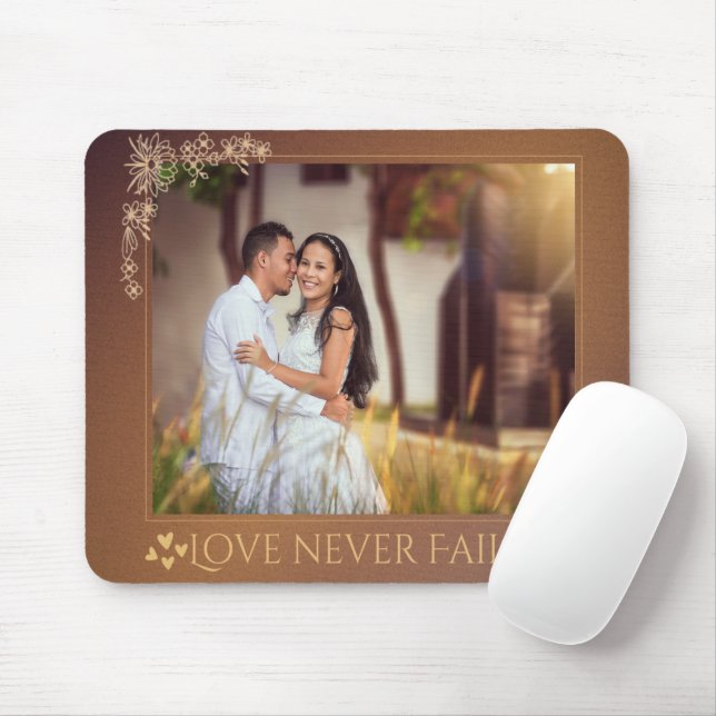 Love Never Fails Personalised Wedding Mouse Pad (With Mouse)