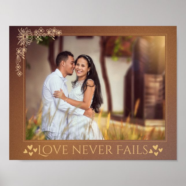 Love Never Fails Personalised Wedding Poster (Front)