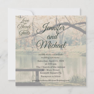 Love Never Fails Photo Wedding Invitation