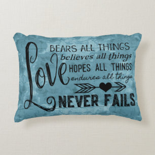Love Never Fails Pillow (French Blue)