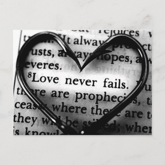 Love Never Fails Postcard (Front)