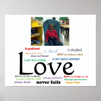 Love Never Fails Poster (Non Couple) 14 x 11