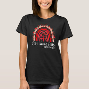 Love Never Fails Rainbow Leopard Christian Valenti T-Shirt