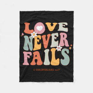 Love Never Fails Retro Positivity Quote Preppy Y2k Fleece Blanket