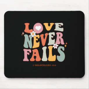 Love Never Fails Retro Positivity Quote Preppy Y2k Mouse Pad