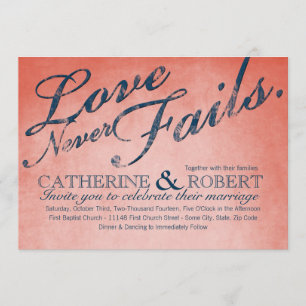 Love Never Fails Rustic Wedding Invitation