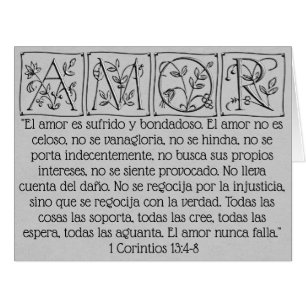 Love Never Fails ~ Scripture~Spanish~Silver
