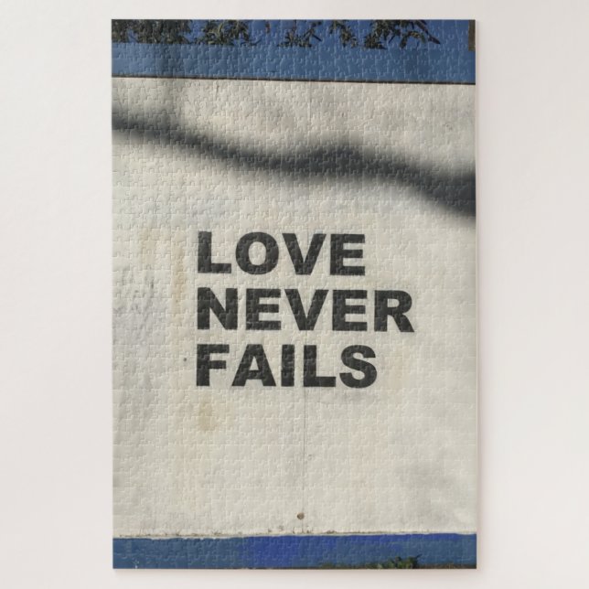Love Never Fails, Spraypaint Street Art, London Jigsaw Puzzle (Vertical)