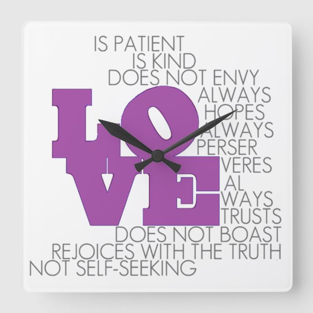 Love Never Fails - Wall Clock (Front)