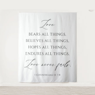 Love Never Fails Wedding Tapestry Backdrop 