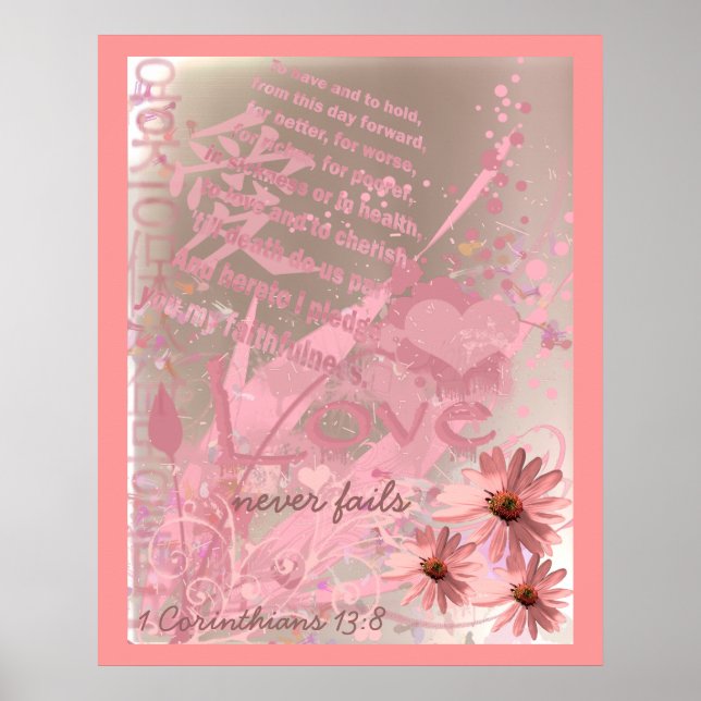 Love Never Fails With Wedding Vows Poster (Front)