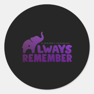 Love Never Forgets Alzheimer Elephant  Classic Round Sticker