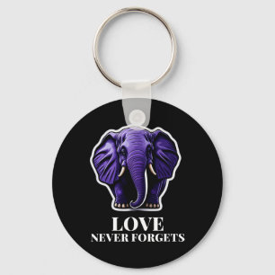 Love Never Forgets Elephant For Woman Alzheimer's  Key Ring