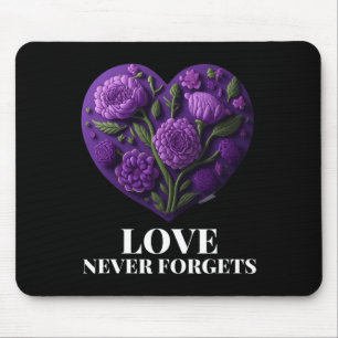 Love Never Forgets Heart Flower Woman Alzheimer's Mouse Pad