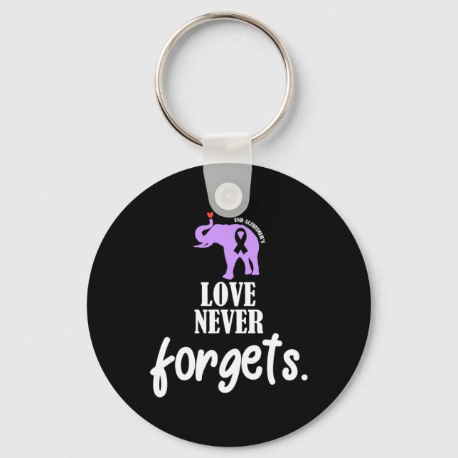 Love Never Forgets Heimerheimer Awareness Memories Key Ring (Front)