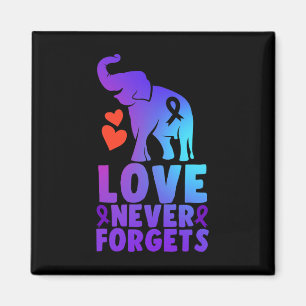 Love Never Forgets Heimerheimer Elephant 1  Magnet