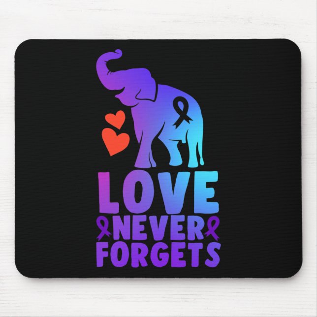 Love Never Forgets Heimerheimer Elephant 1  Mouse Pad (Front)