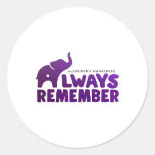 Love Never Forgets Heimerheimer Elephant Classic Round Sticker