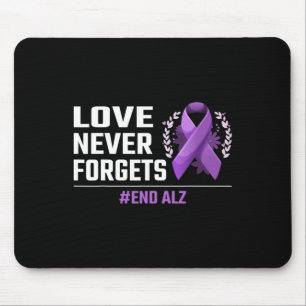 Love Never Forgets Purple Ribbon Alzheimer Awa Mouse Pad