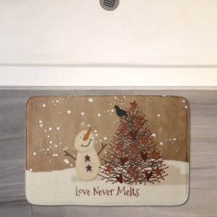 Love Never Melts Snowman Bath Mat