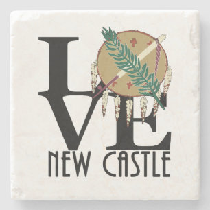 LOVE New Castle Oklahoma Stone Coaster