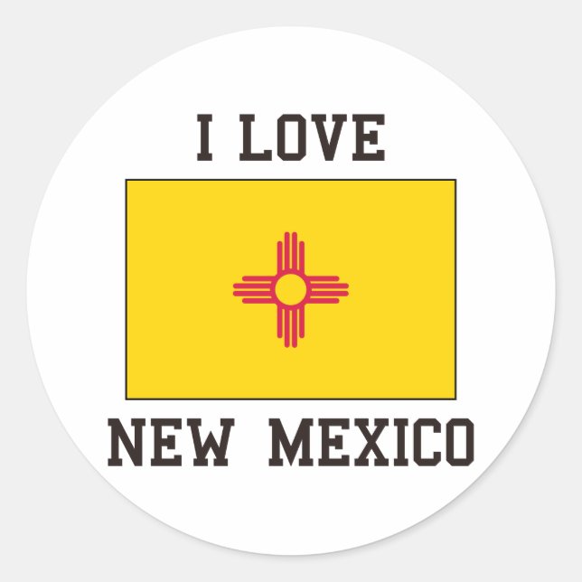Love New Mexico Classic Round Sticker (Front)