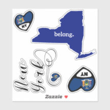 Love New York, Sheet of Die Cut Stickers