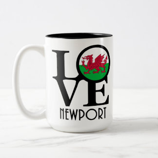 LOVE Newport Wales 15oz Two-Tone Coffee Mug
