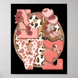 Love Nge Vintage Western Valentines Day  Poster