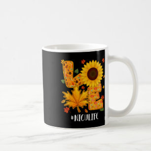 Love Nicu Life Thanksgiving Autumn Fall Maple Leaf Coffee Mug