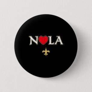 Love Nola New Orleans Fleur De Lis Heart Nola 1 6 Cm Round Badge