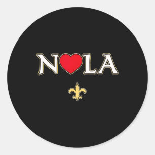 Love Nola New Orleans Fleur De Lis Heart Nola 1 Classic Round Sticker