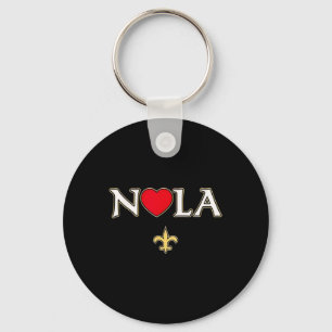 Love Nola New Orleans Fleur De Lis Heart Nola 1 Key Ring