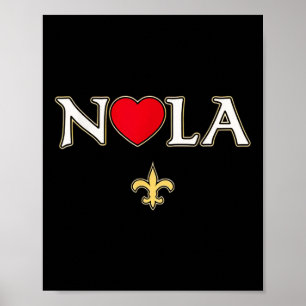 Love Nola New Orleans Fleur De Lis Heart Nola Poster