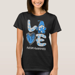 Love Nordic Gnome Puzzle Cute Autism Awareness Mon T-Shirt