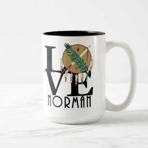 LOVE Norman Oklahoma 15oz Two-Tone Coffee Mug