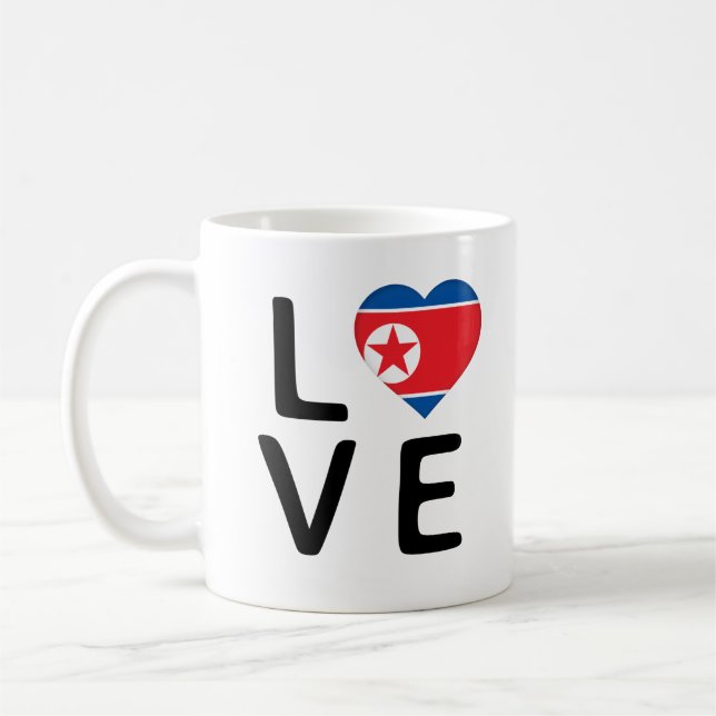Love - North Korea Flag Coffee Mug (Left)