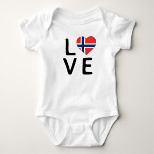 Love - Norway Flag Baby Bodysuit